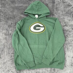 Vintage Green Bay Packers Hoodie Mens Large Green NFL Football Pullover